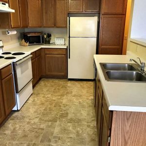 Full sized kitchen included with your short term furnished house